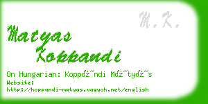 matyas koppandi business card